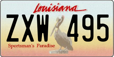LA license plate ZXW495