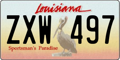 LA license plate ZXW497
