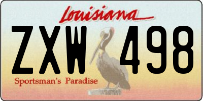 LA license plate ZXW498