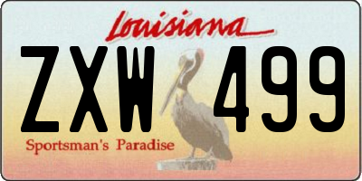 LA license plate ZXW499