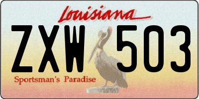 LA license plate ZXW503