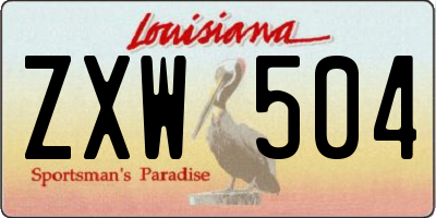 LA license plate ZXW504