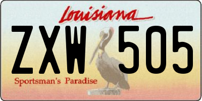 LA license plate ZXW505