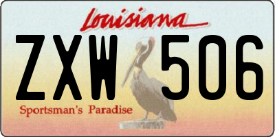 LA license plate ZXW506