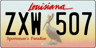 LA license plate ZXW507