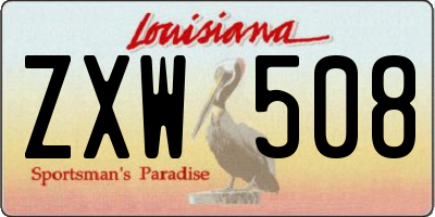 LA license plate ZXW508