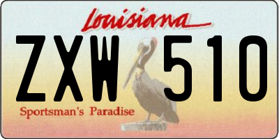 LA license plate ZXW510