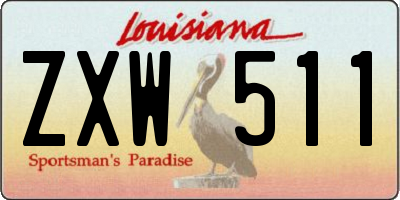 LA license plate ZXW511