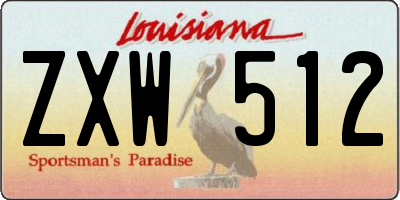 LA license plate ZXW512