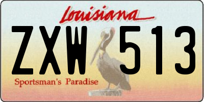 LA license plate ZXW513