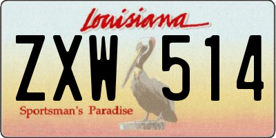 LA license plate ZXW514