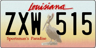 LA license plate ZXW515