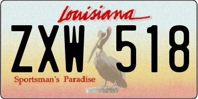 LA license plate ZXW518