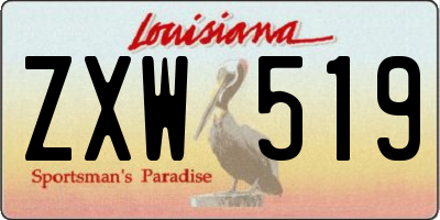 LA license plate ZXW519