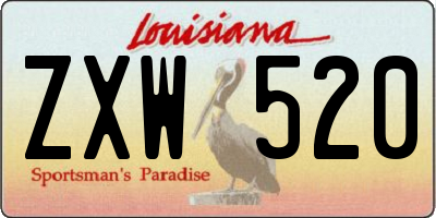 LA license plate ZXW520