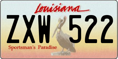 LA license plate ZXW522