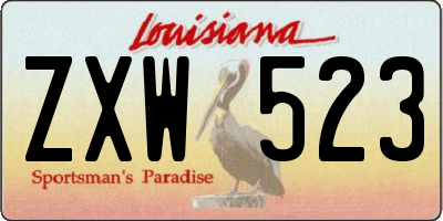 LA license plate ZXW523