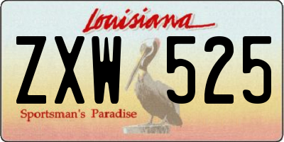 LA license plate ZXW525