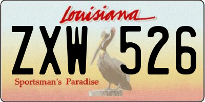 LA license plate ZXW526