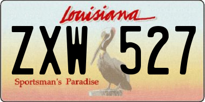 LA license plate ZXW527
