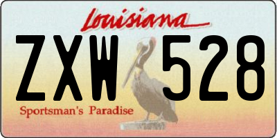 LA license plate ZXW528