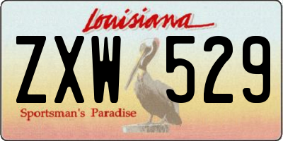 LA license plate ZXW529
