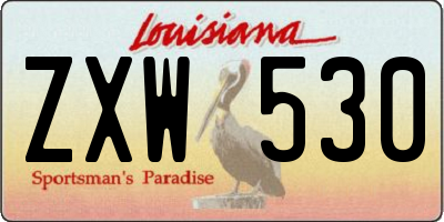 LA license plate ZXW530