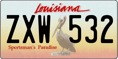 LA license plate ZXW532