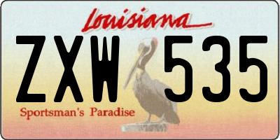 LA license plate ZXW535