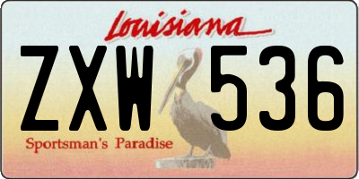 LA license plate ZXW536