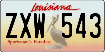 LA license plate ZXW543