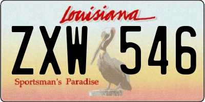 LA license plate ZXW546