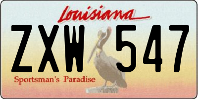 LA license plate ZXW547