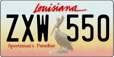 LA license plate ZXW550