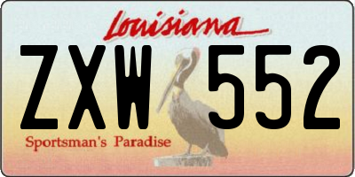 LA license plate ZXW552