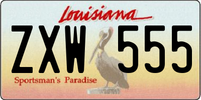 LA license plate ZXW555