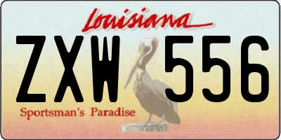 LA license plate ZXW556