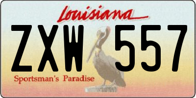 LA license plate ZXW557