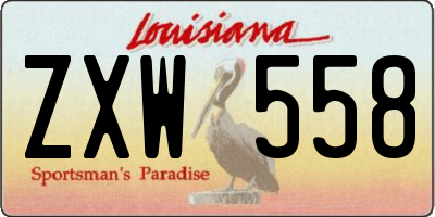 LA license plate ZXW558