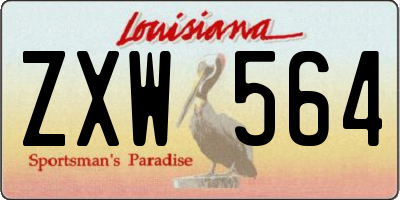 LA license plate ZXW564