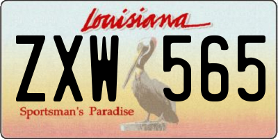 LA license plate ZXW565