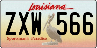 LA license plate ZXW566