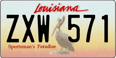 LA license plate ZXW571