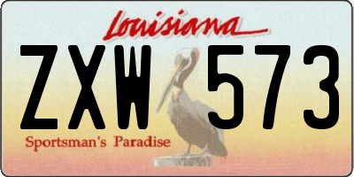 LA license plate ZXW573