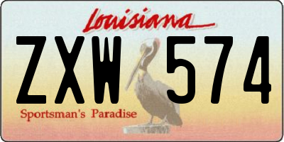 LA license plate ZXW574