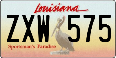 LA license plate ZXW575