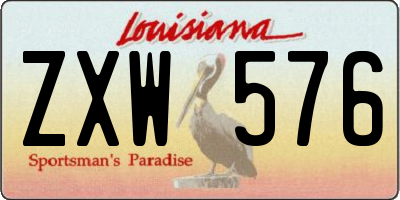 LA license plate ZXW576