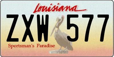 LA license plate ZXW577