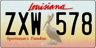 LA license plate ZXW578