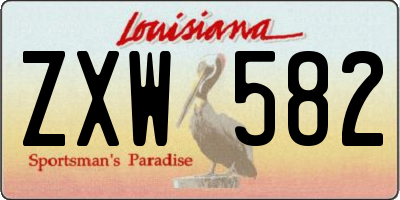 LA license plate ZXW582